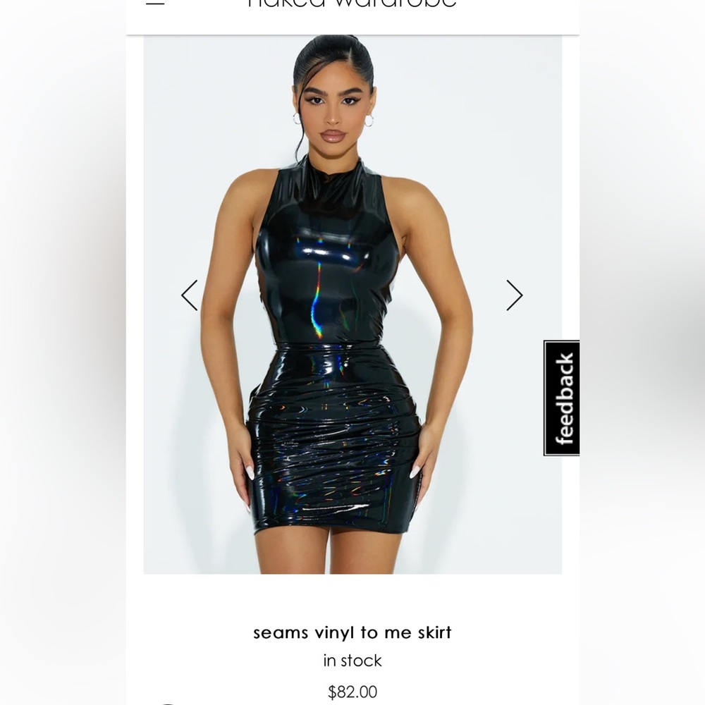 Naked wardrobe Seams Vinyl to Me Skirt SIZE S NWT